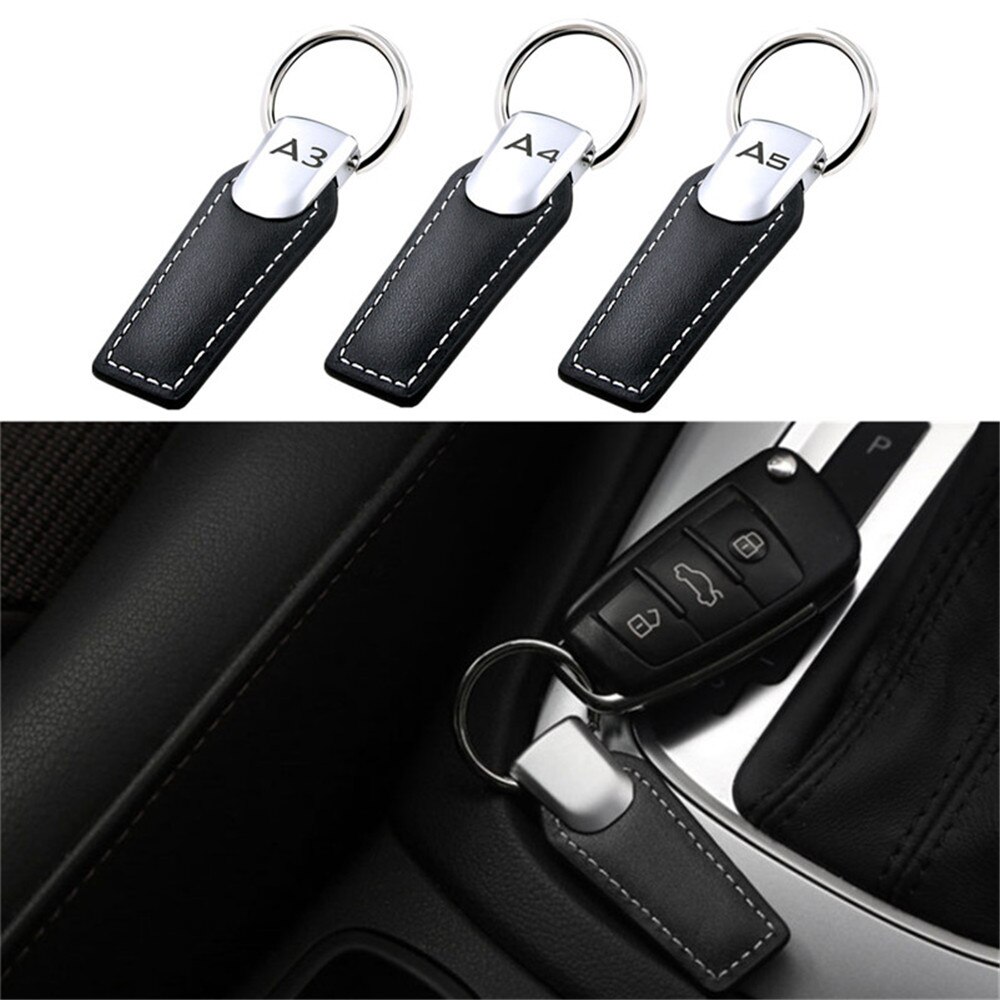 Car Leather Keychain Keyring Logo Key Holder  Au..